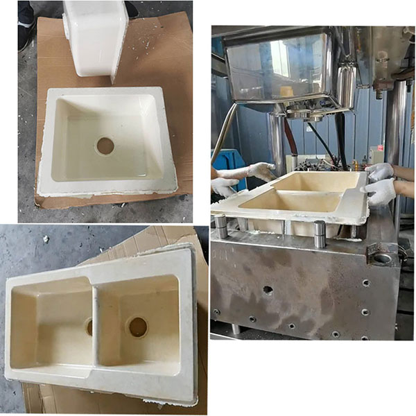 石英石水槽生产过程 SMC洗手盆生产过程